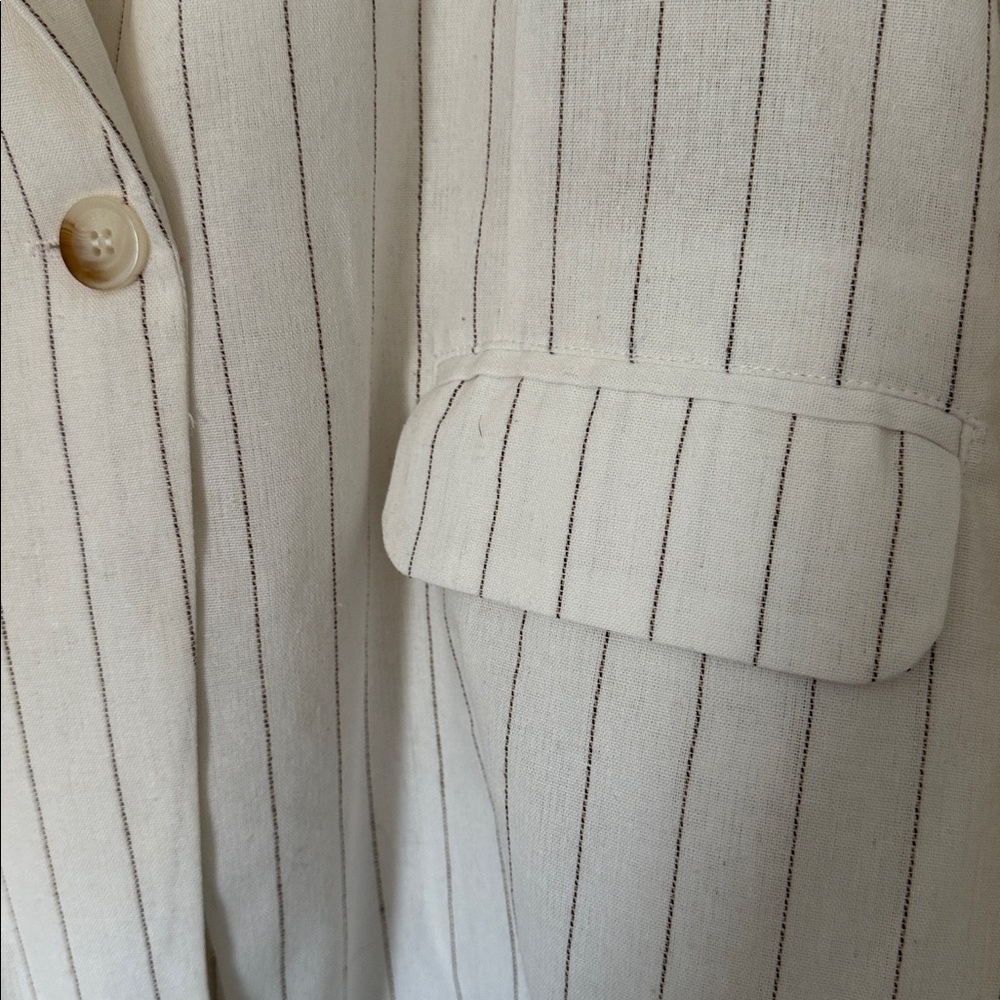 Kori Cream Pinstripe Blazer Jacket - Picture 3 of 6